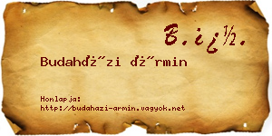 Budaházi Ármin névjegykártya